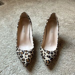 Faux Suede Leopard Print Heels